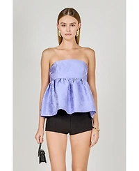 endless rose Women's Jacquard Babydoll Tube Top