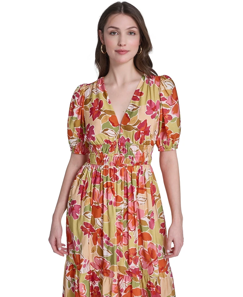 Vince Camuto Women's V-Neck Tiered Midi Dress