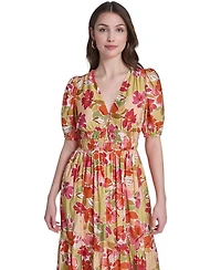 Vince Camuto Women's V-Neck Tiered Midi Dress