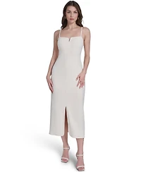 Vince Camuto Women's Sweetheart Neck Front Slit Midi Dress