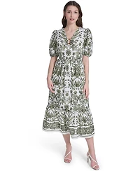 Vince Camuto Women's V-Neck Midi Dress