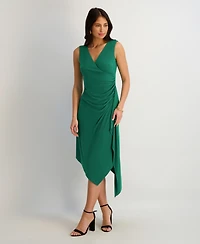 kensie Women's Asymmetrical Midi Dress