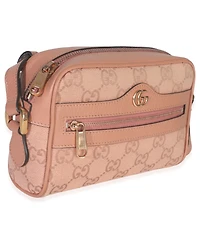 Pre-Owned Gucci Pink Gg Canvas Mini Ophidia Shoulder Bag