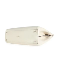 Pre-Owned Gucci Mystic White Grainy Calfskin Medium Zumi Top Handle Bag