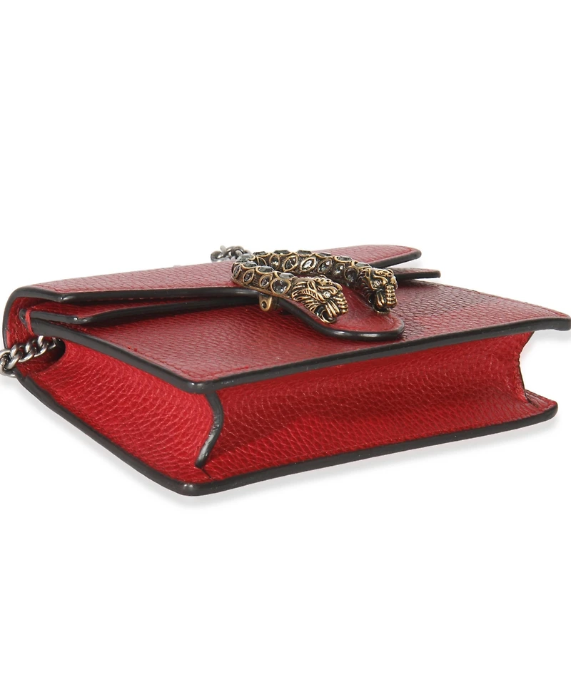 Pre-Owned Gucci Red Dollar Calfskin Crystal Super Mini Dionysus