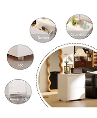 Famapy 2-Drawer Nightstand, End Table, Bedroom Bedside Dresser Chest