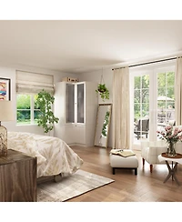 Famapy Corner Wardrobe Closet with 2 Glass Doors, Armoire with Hanging Rod