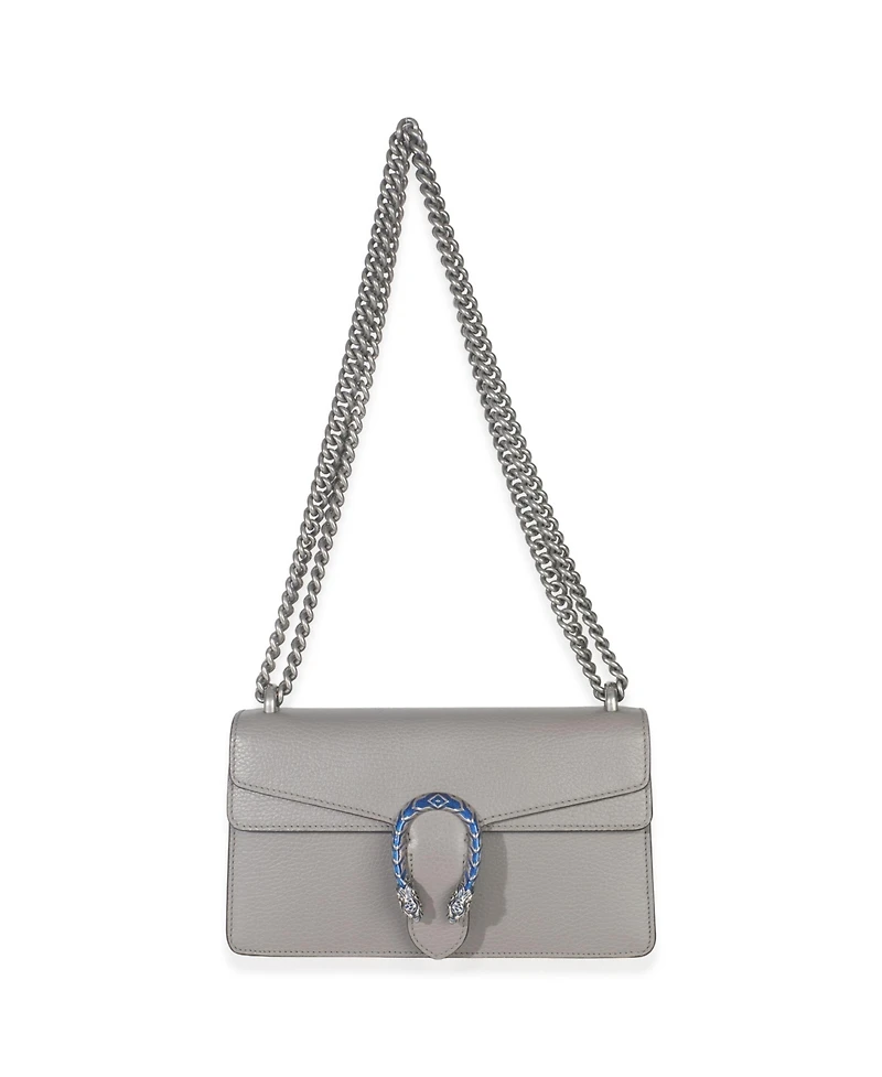 Pre-Owned Gucci Dusty Grey Pebbled Calfskin Small Dionysus Shoulder Bag