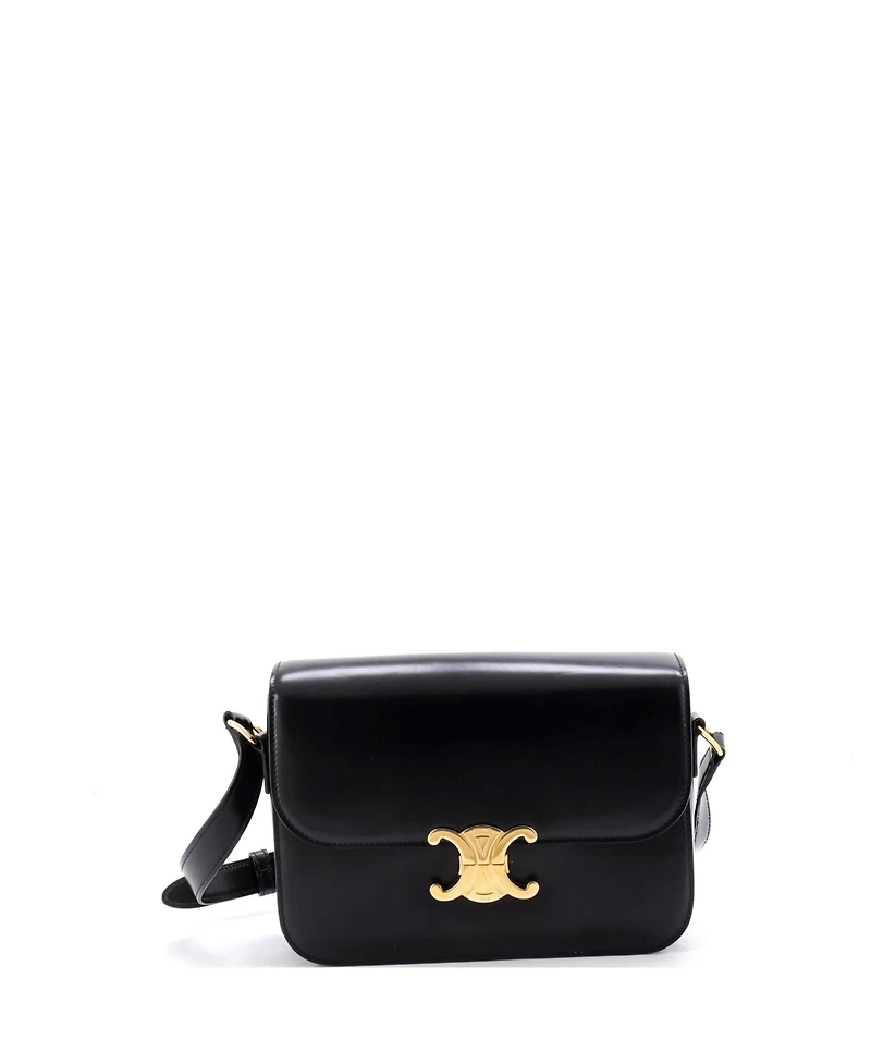 Pre-Owned Celine Triomphe Shoulder Bag Smooth Calfskin