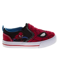 Spider-Man Boys Marvel Web-Face Slip On Canvas Shoes