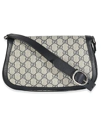 Pre-Owned Gucci Beige Blue Gg Supreme Canvas Blondie Shoulder Bag