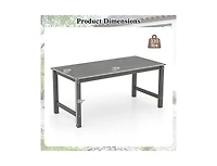 Slickblue 6 Person Patio Dining Table with Wood Look Top