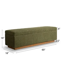 Maison Boucle Upholstered Storage Bench Ottoman, Lift-Top Bedroom End Bench