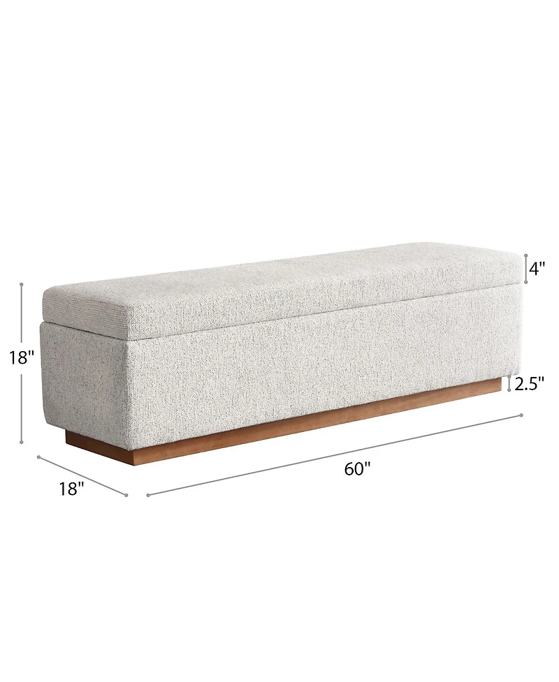 Maison Boucle Upholstered Storage Bench Ottoman, Lift-Top Bedroom End
