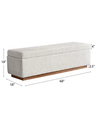 Maison Boucle Upholstered Storage Bench Ottoman, Lift-Top Bedroom End