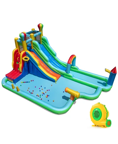 Mecale Giant Inflatable Water Slide Park Bounce House with 950W Blower Included