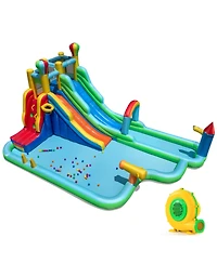 Mecale Giant Inflatable Water Slide Park Bounce House with 950W Blower Included