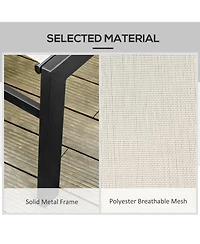 Clihome Outdoor Lounge Chair, Patio Lounger with 5-Position Reclining Backrest and 2 Wheels