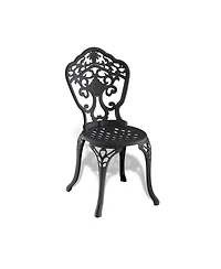 Clihome 2Pcs Patio Dining Chair Cast Aluminum Bistro Chairs with Frame