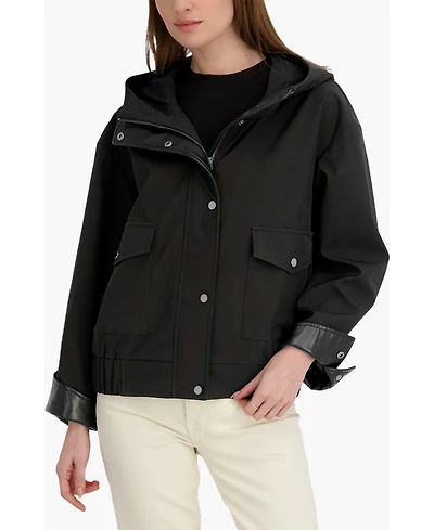 Tahari Women's Hooded Softshell Bomber Leone