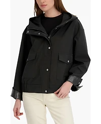Tahari Women's Hooded Softshell Bomber Leone