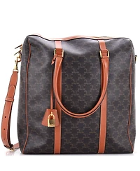 Pre-Owned Celine Vertical Boston Bag Triomphe Coated Canvas