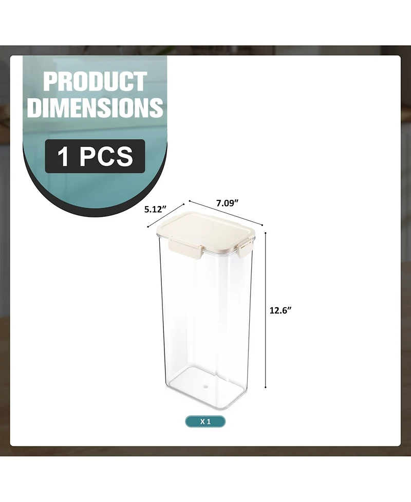 Sorbus Airtight Food Storage Container – Clear Stackable Canister for Pantry, Rice, Pasta, Cereal and Snacks