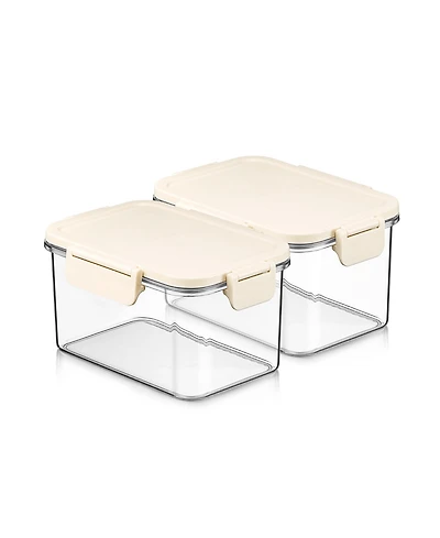 Sorbus Two Pack Airtight Food Storage Container – Clear Stackable Canister for Pantry, Rice, Pasta, Cereal and Snacks