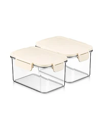 Sorbus Two Pack Airtight Food Storage Container – Clear Stackable Canister for Pantry, Rice, Pasta, Cereal and Snacks