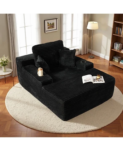 Xizzi Chaise Lounge Chair, Oversized Plush Upholstered Boneless Sofa Bed, Deep Seat Sleeper Cloud Couch for Living Room, No Assembly Required