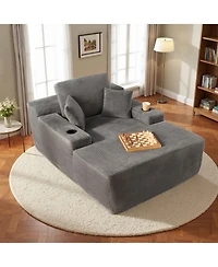 Xizzi Chaise Lounge Chair, Oversized Plush Upholstered Boneless Sofa Bed, Deep Seat Sleeper Cloud Couch for Living Room, No Assembly Required