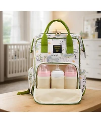 Sunveno Wide Open Frame Diaper Bag Backpack with Insulated Bottle Pockets