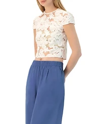 Ivonne Women's See-Through Embroidered Top