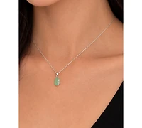 Macy's Green Jade Pendant Necklace in Sterling Silver