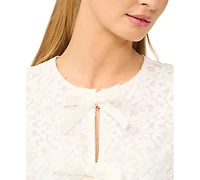 CeCe Women's Crewneck Lace Peplum Top