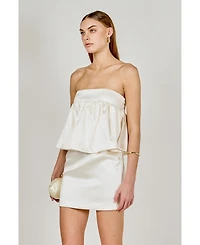 endless rose Women's Strapless Satin Mini Dress