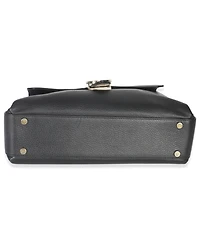 Pre-Owned Gucci Black Pebbled Calfskin Medium Interlocking G Flap Bag