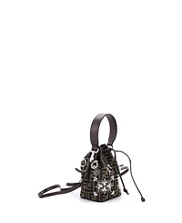 Pre-Owned Fendi Mini Mon Tresor Bucket Bag Crystal Embellished Zucca Canvas