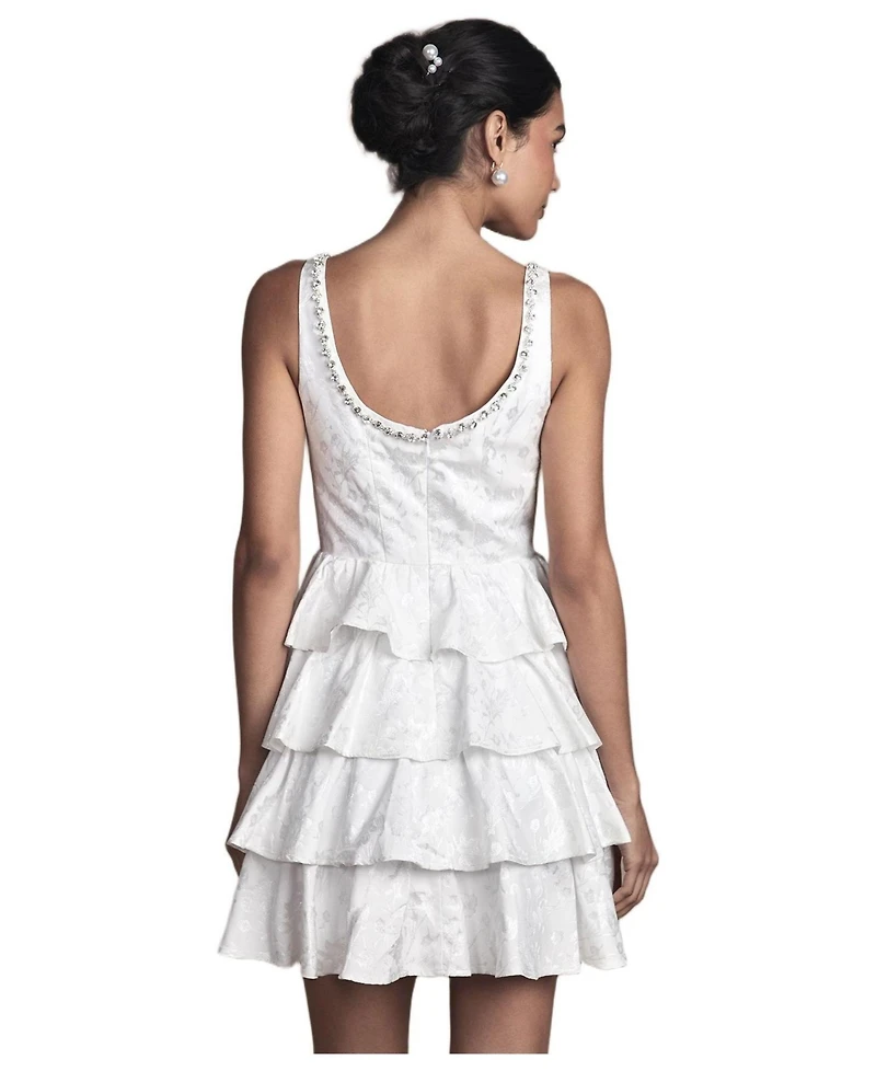 Coast Women's Ruffle Hem Mini Wedding Dress
