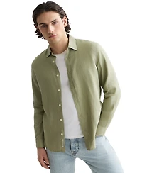 Scotch & Soda Men's Long-Sleeve Regular-Fit Linen Collared Shirt