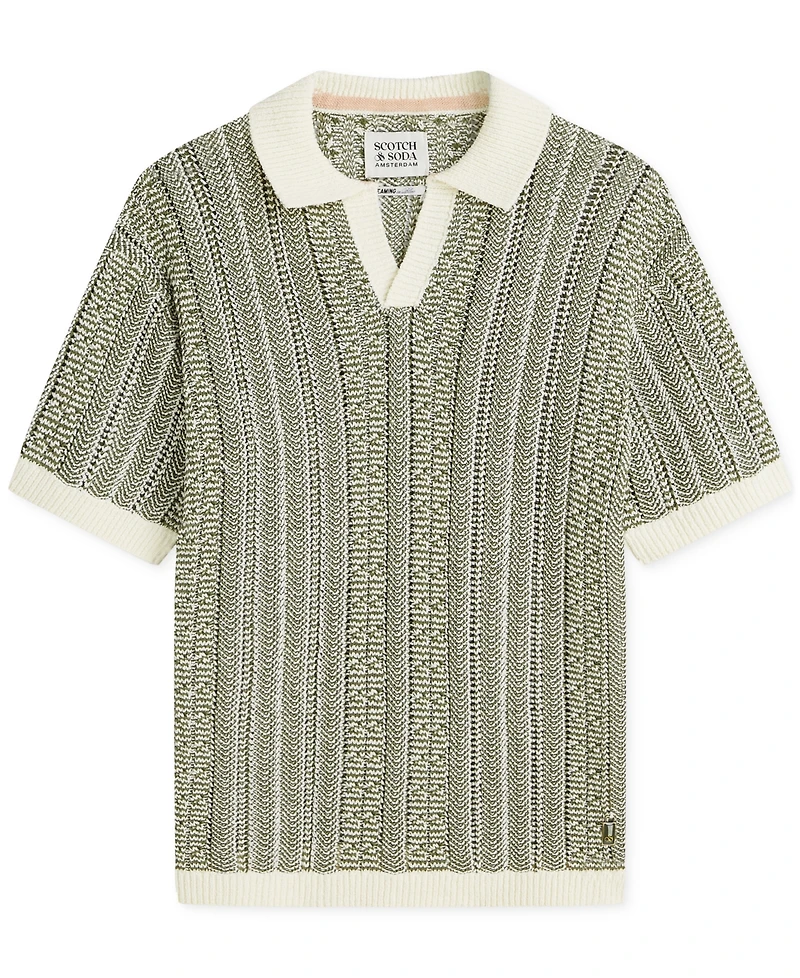 Scotch & Soda Men's Modern-Fit Short-Sleeve Knitted Polo T-Shirt