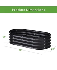 Best Choice Products 4x2x1ft Outdoor Raised Metal Oval Garden Bed, Planter Box for Vegetables, Flowers