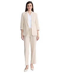 Jones New York Petite Notch Collar Open-Front Jacket