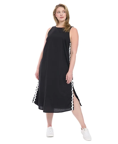 London Times Plus Sleeveless Crewneck Midi Dress