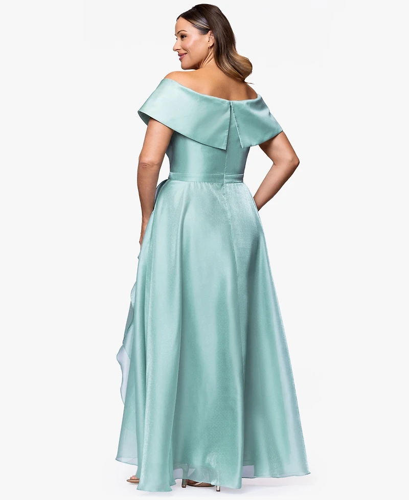 Xscape Plus Off-The-Shoulder Sleeveless Gown