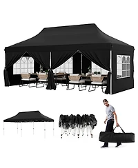 Gymax 10 x 20 Ft Canopy w/ 6 Detachable Sidewalls Carrying Bag UPF50+ Sun Protection