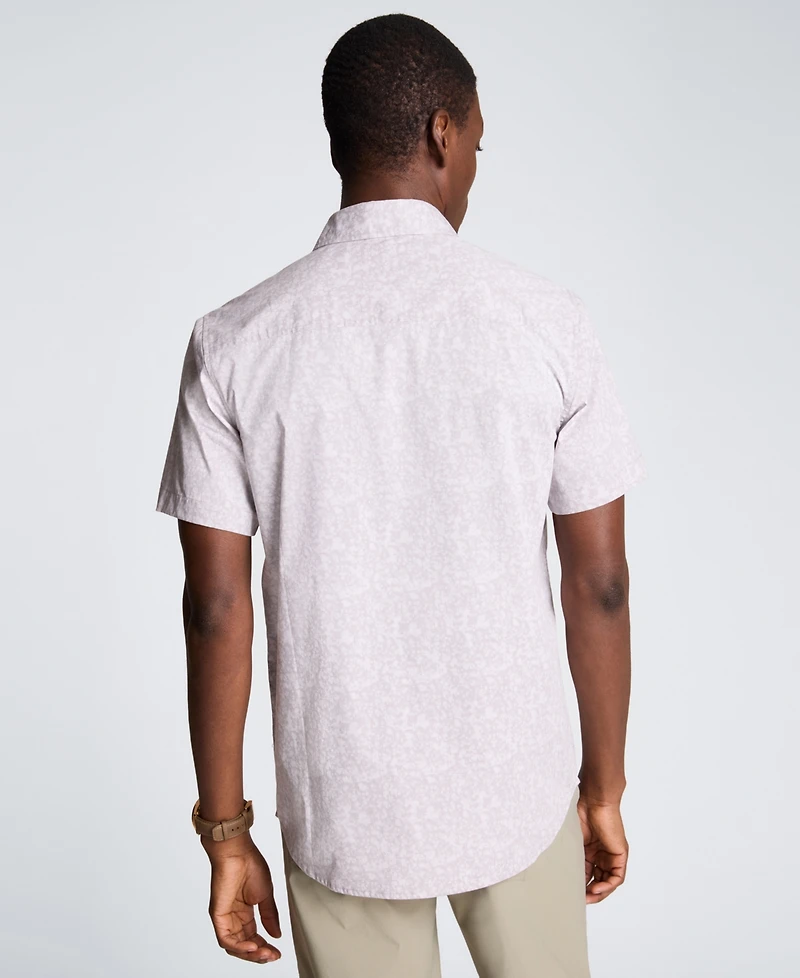 Kenneth Cole Men's Short-Sleeve Printed Slim Fit Shirt