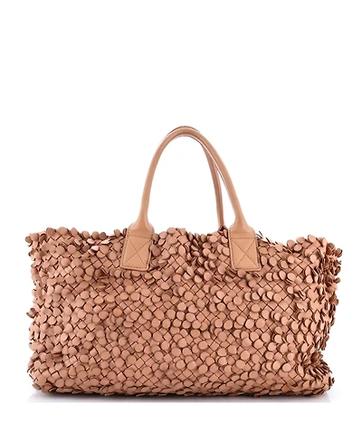 Pre-Owned Bottega Veneta Large Poussin Paillettes Cabat Handbag Intrecciato Nappa