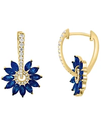 Effy Collection Sapphire (1/2 ct. t.w.) & Diamond (1/4 ct. t.w.) Earrings in 14k Yellow Gold