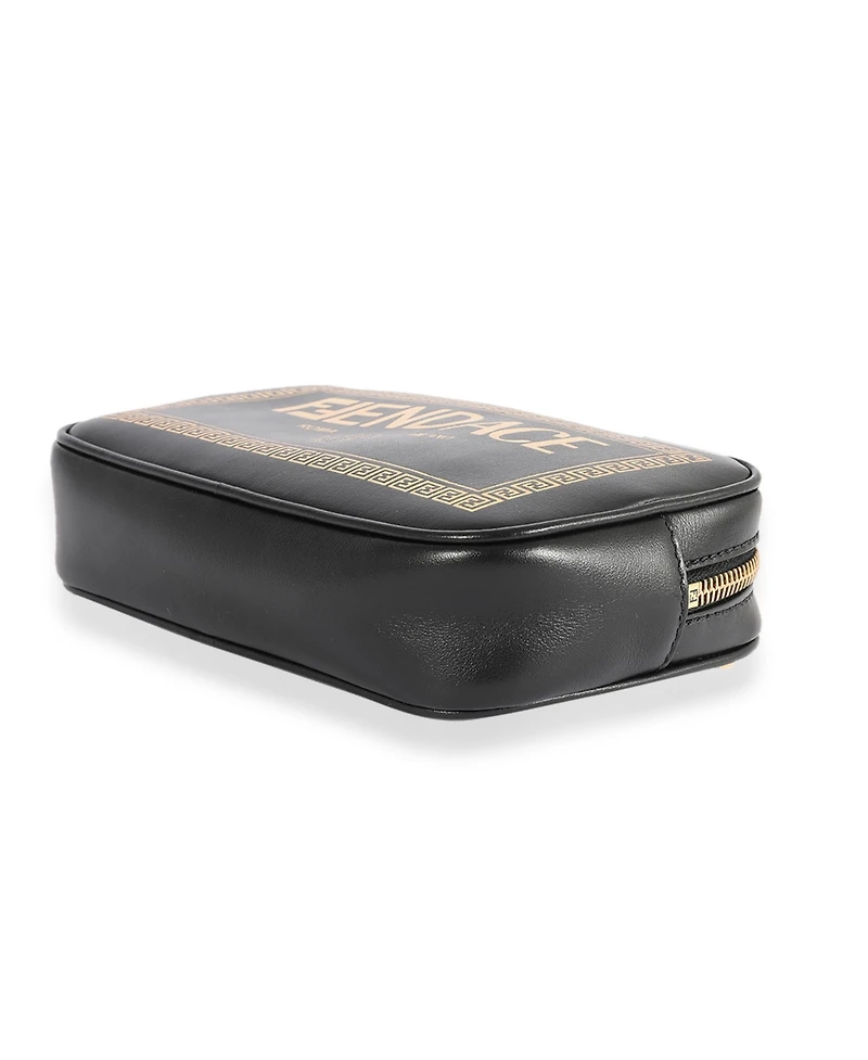 Pre-Owned Fendi x Versace Fendace Black Logo Print Camera Case